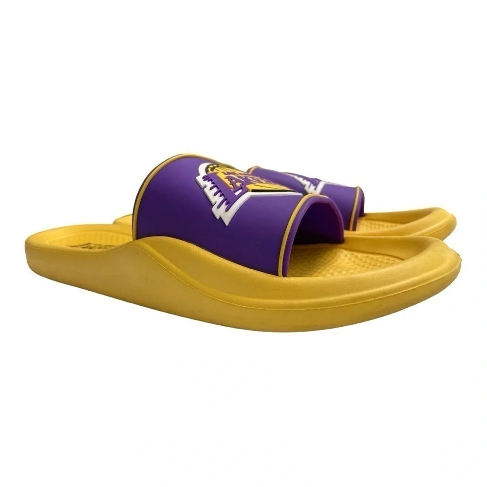 NBA LA Lakers Men’s Slides Purple Yellow Basketball Sandals UK 8